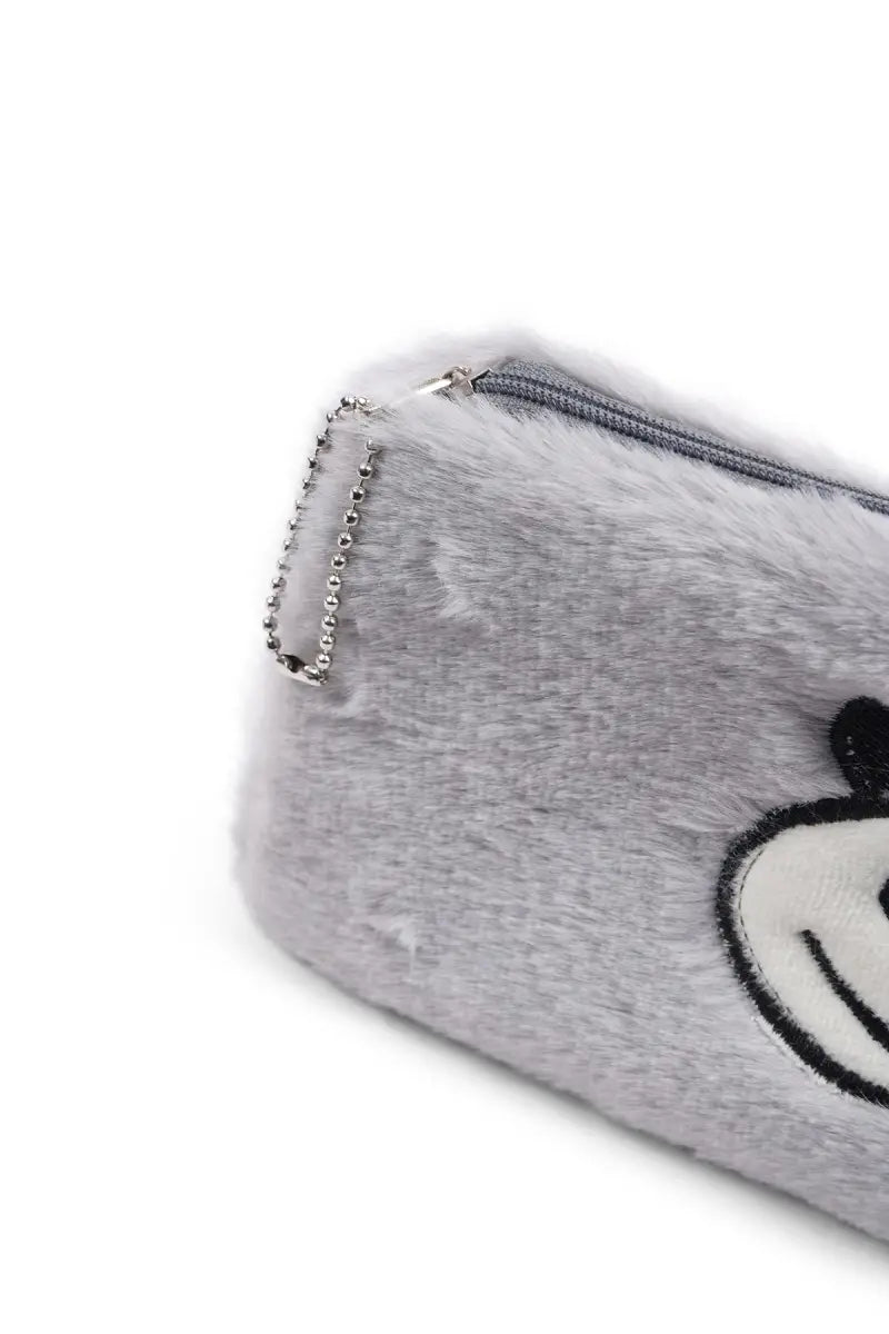Bear Plush Pencil Pouch - (Grey)