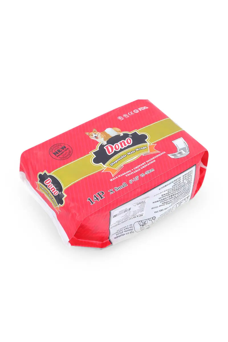 Canine Dono Disposable Male Wraps 14 Pcs, X-Small - (Pack of 1)