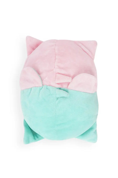 2 In 1 Teddy & Cat Reversible Stuffed Toy (Green - Pink)