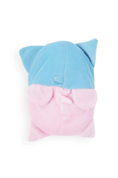 2 In 1 Teddy & Cat Reversible Stuffed Toy (Pink - Blue)