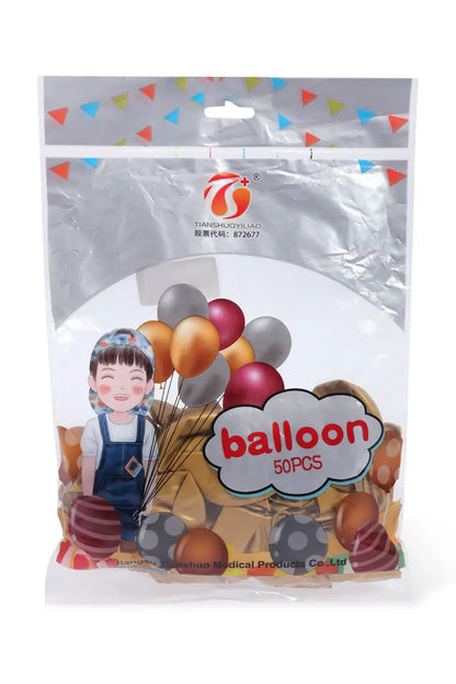 Metallic Chrome Balloons for Decoration- Pack of 50 (Gold)