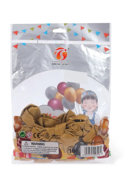 Metallic Chrome Balloons for Decoration- Pack of 50 (Gold)