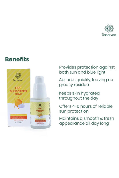 Sanarvaa SPF Sunscreen Serum - 30ml