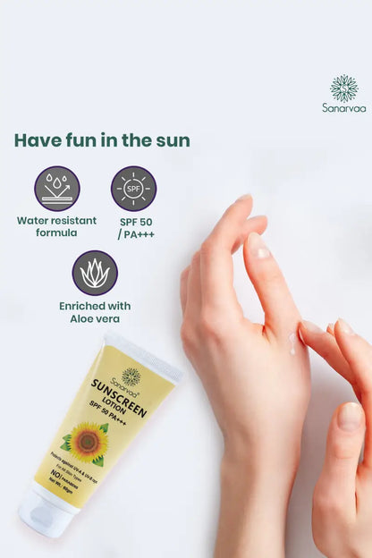 Sanarvaa Sunscreen Lotion SPF-50, PA+++ (60g)