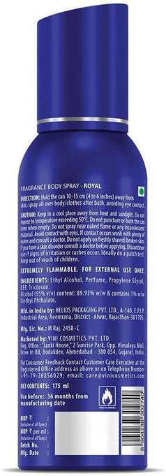 FOGG Royal Deodorant With-Long Lasting Perfume Body Spray  -  For Men (175 ml) HP Xpress