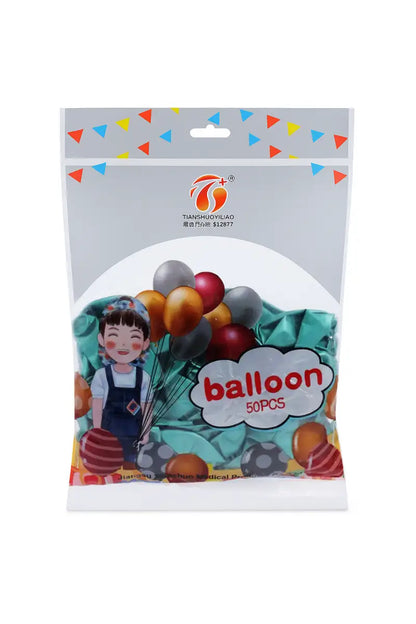 Metallic Chrome Balloons for Decoration - Pack of 50 (Green)