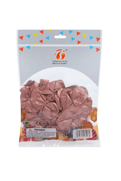 Metallic Chrome Balloons for Decoration- Pack of 50 (Copper)