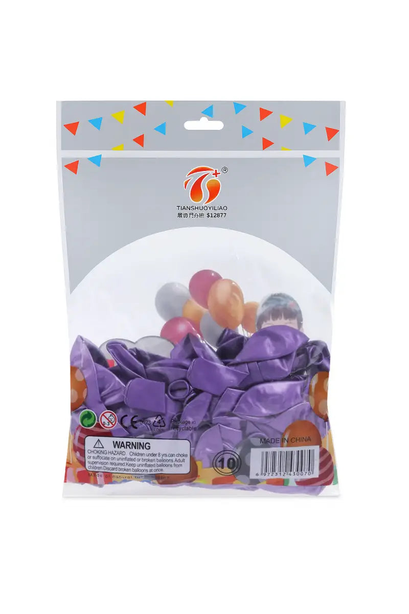 Metallic Chrome Balloons for Decoration - Pack of 50 (Purple)