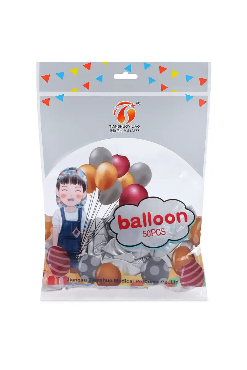 Metallic Chrome Balloons for Decoration - Pack of 50 (Silver)