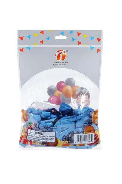 Metallic Chrome Balloons for Decoration- Pack of 50 (Blue)