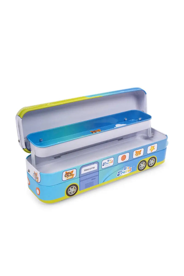 Bus Shaped Metal Pencil Box (Sky Travel)