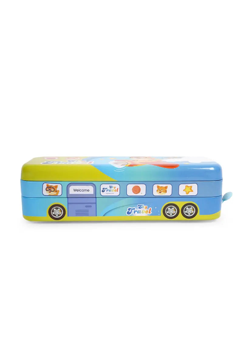 Bus Shaped Metal Pencil Box (Sky Travel)