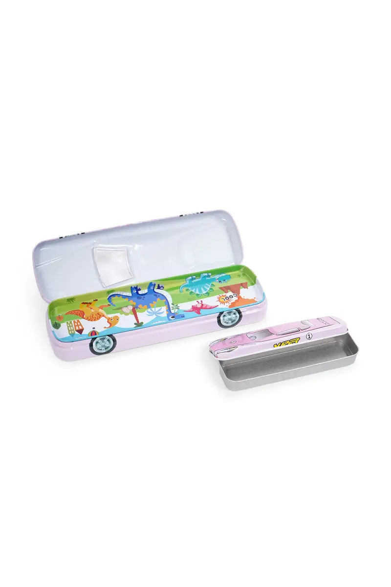 Cartoon Printed Car Shaped Pencil Box (Princess)