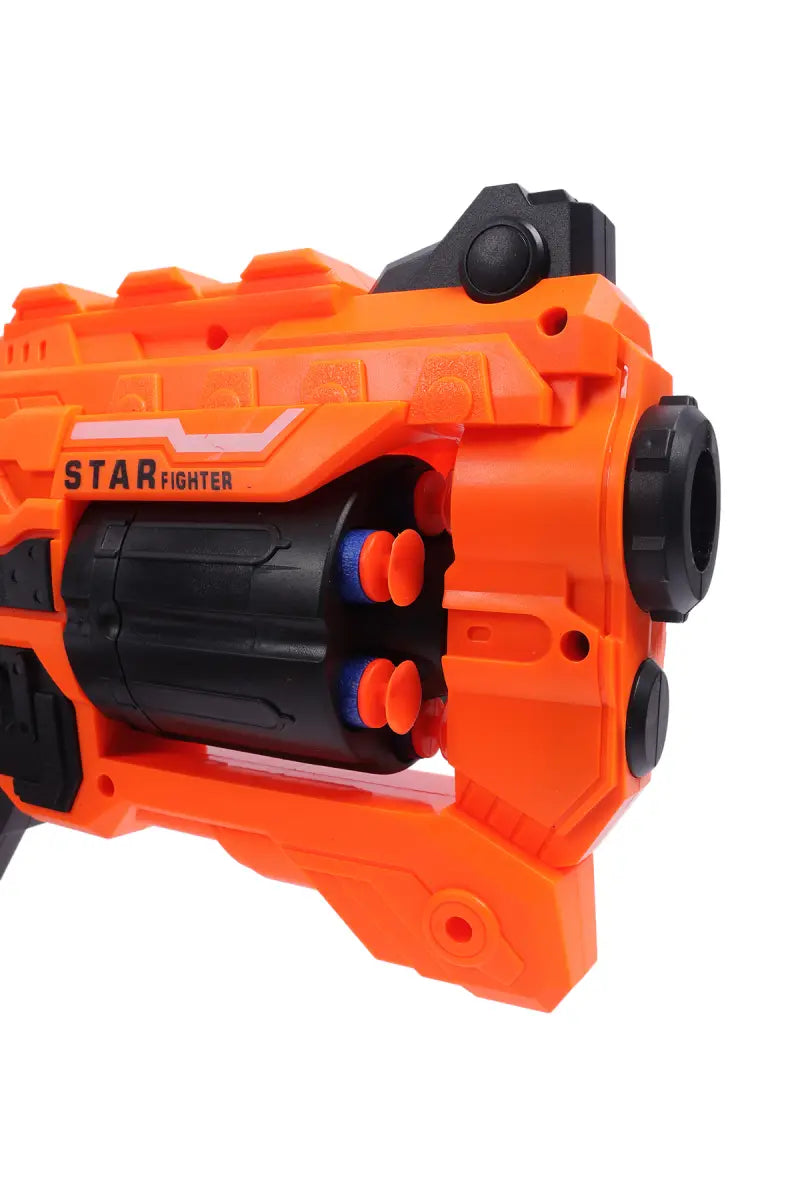 6-Dart Rotating Drum Soft Bullet Gun Toy - Orange