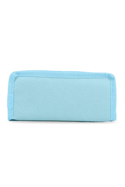 Cute Girl Cartoon Printed Pencil Pouch - Sky blue