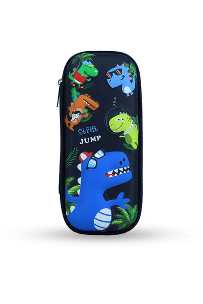 Dinosaur Printed EVA Pencil Case - Navy Blue