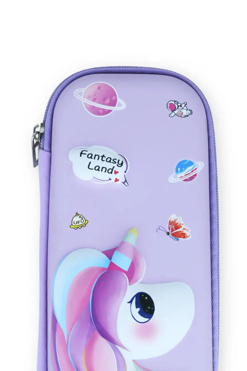 Fantasy Land Unicorn Printed EVA Pencil Pouch - Lavender