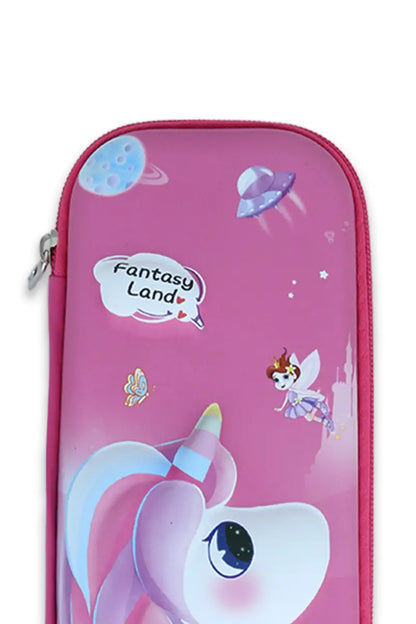Fantasy Land Unicorn Printed EVA Pencil Pouch - Pink