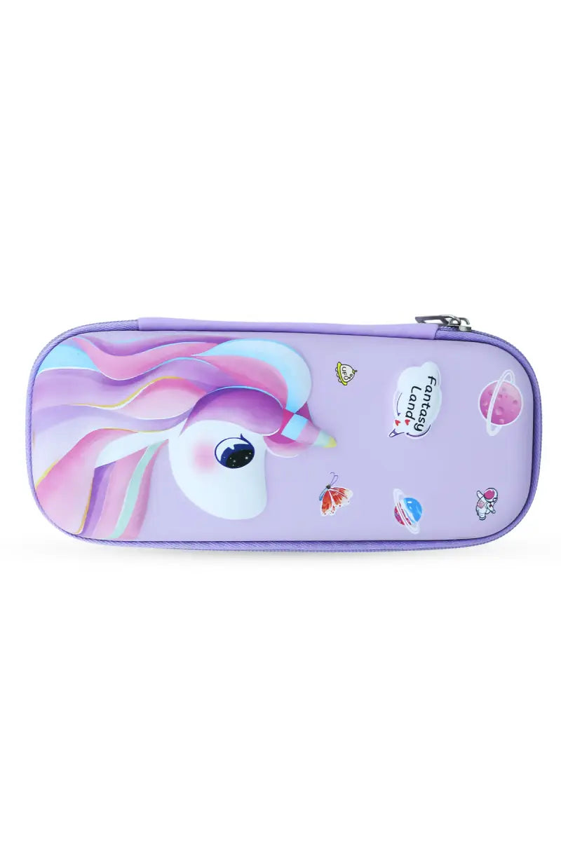 Fantasy Land Unicorn Printed EVA Pencil Pouch - Lavender