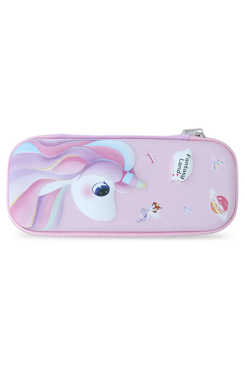 Fantasy Land Unicorn Printed EVA Pencil Pouch - Baby Pink