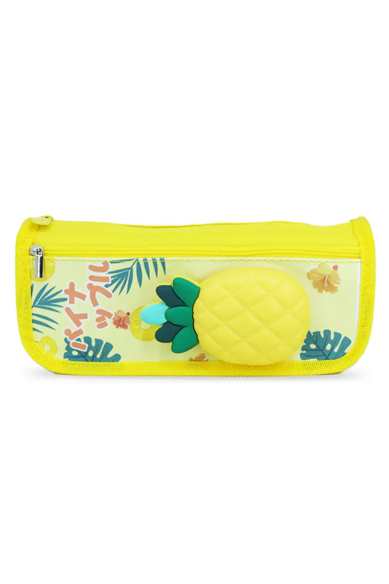 Pinapple Printed Pencil Pouch (Yellow)