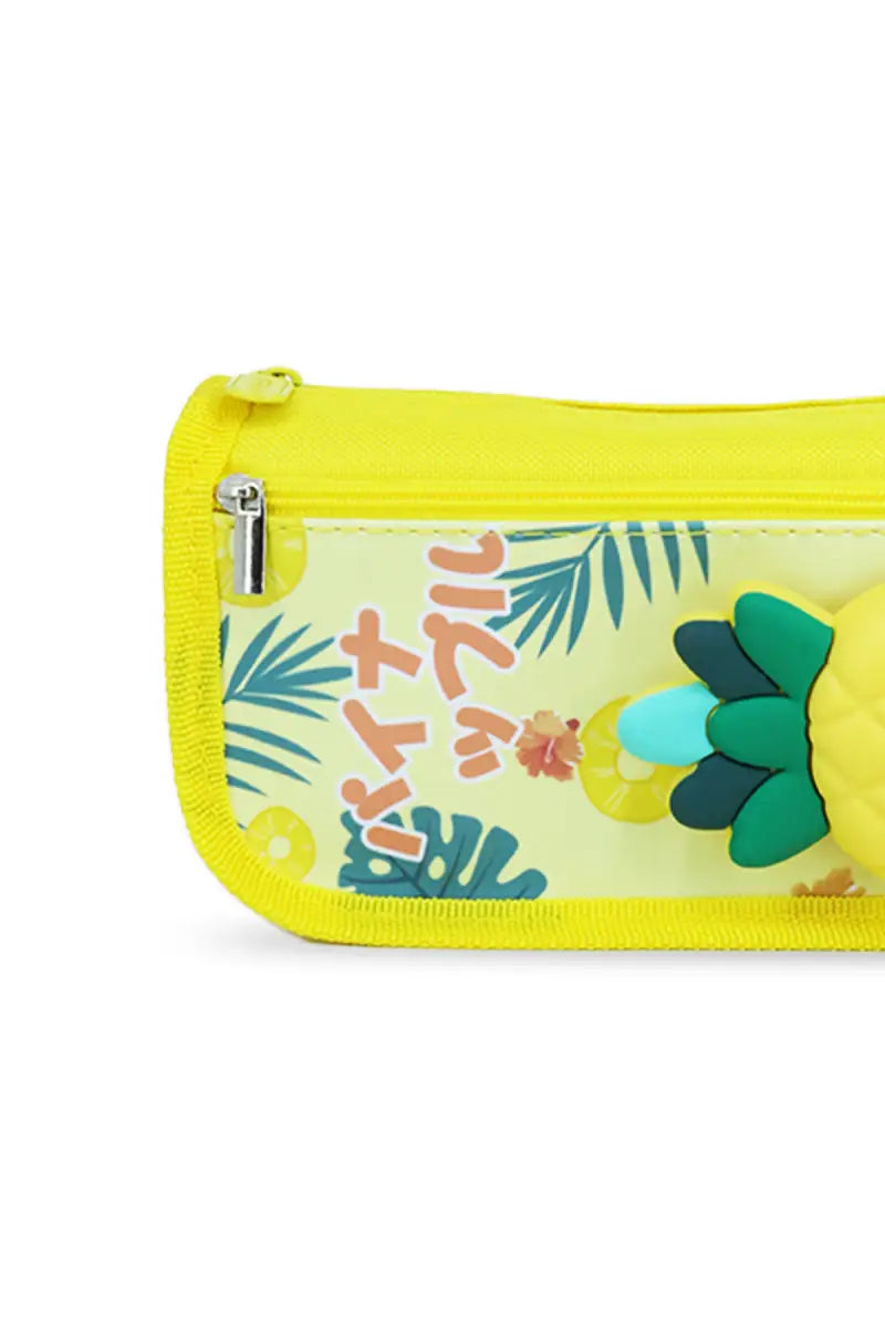 Pinapple Printed Pencil Pouch (Yellow)