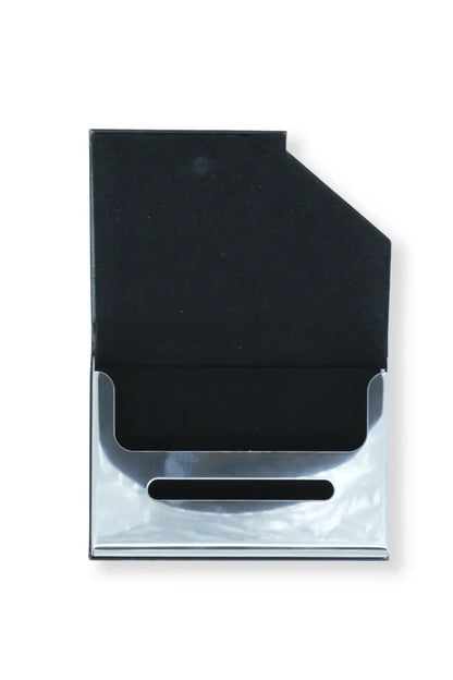 Black Solid Leather ID Card Holder
