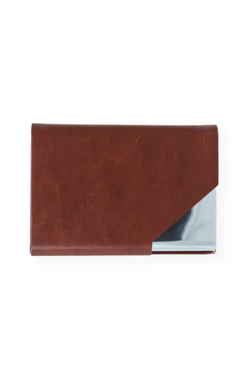Brown Solid Leather ID Card Holder
