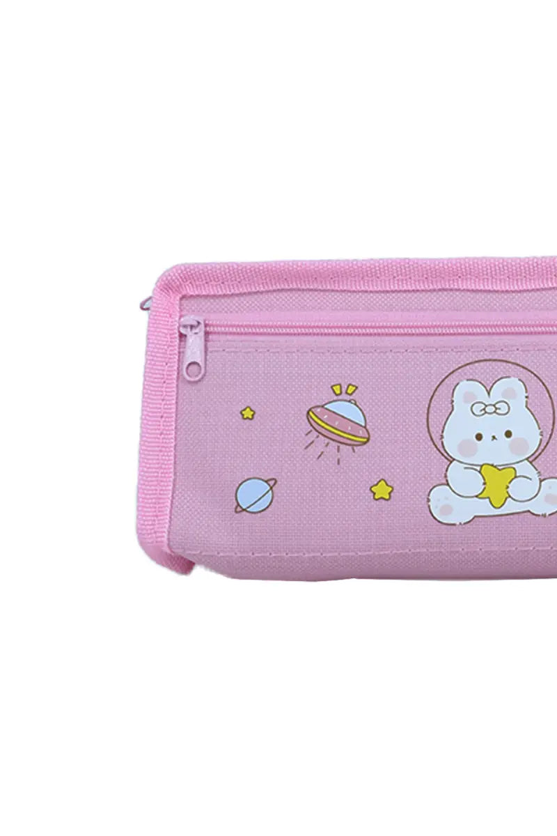 Little Star Cartoon Printed EVA Pencil Pouch - Pink