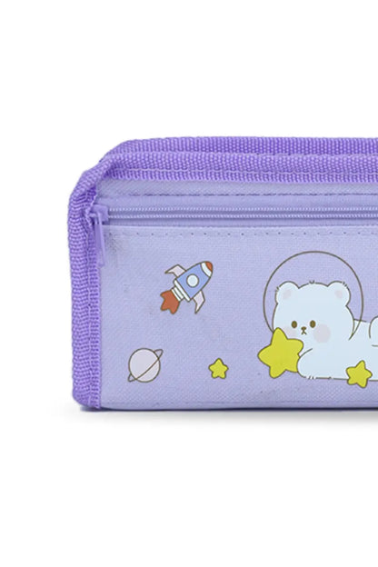 Little Star Cartoon Printed EVA Pencil Pouch - Lavender
