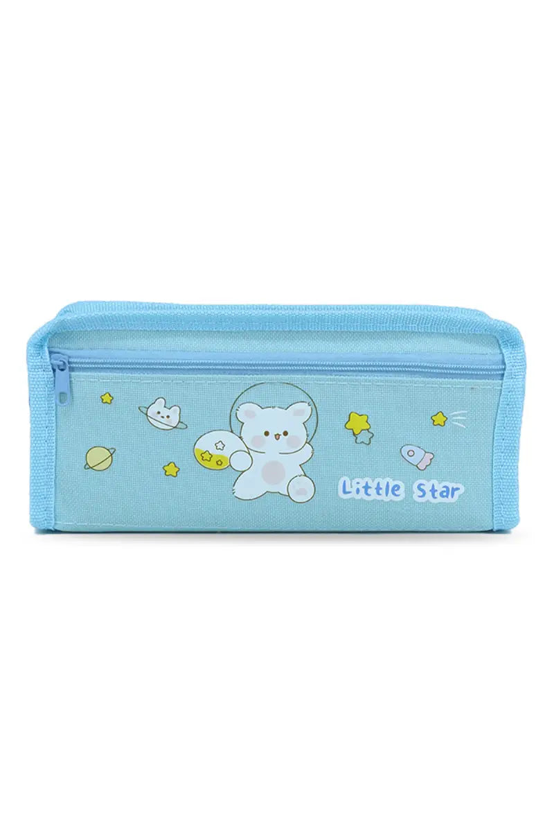 Little Star Cartoon Printed EVA Pencil Pouch - Sky blue