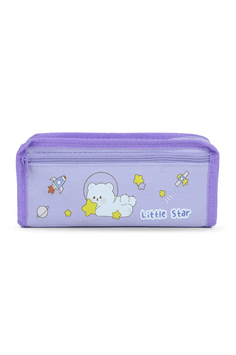Little Star Cartoon Printed EVA Pencil Pouch - Lavender