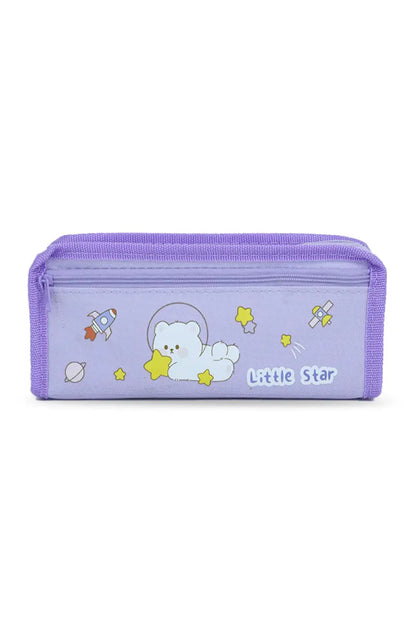Little Star Cartoon Printed EVA Pencil Pouch - Lavender