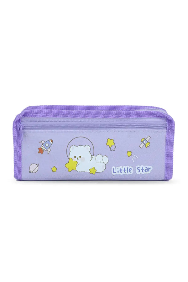 Little Star Cartoon Printed EVA Pencil Pouch - Lavender
