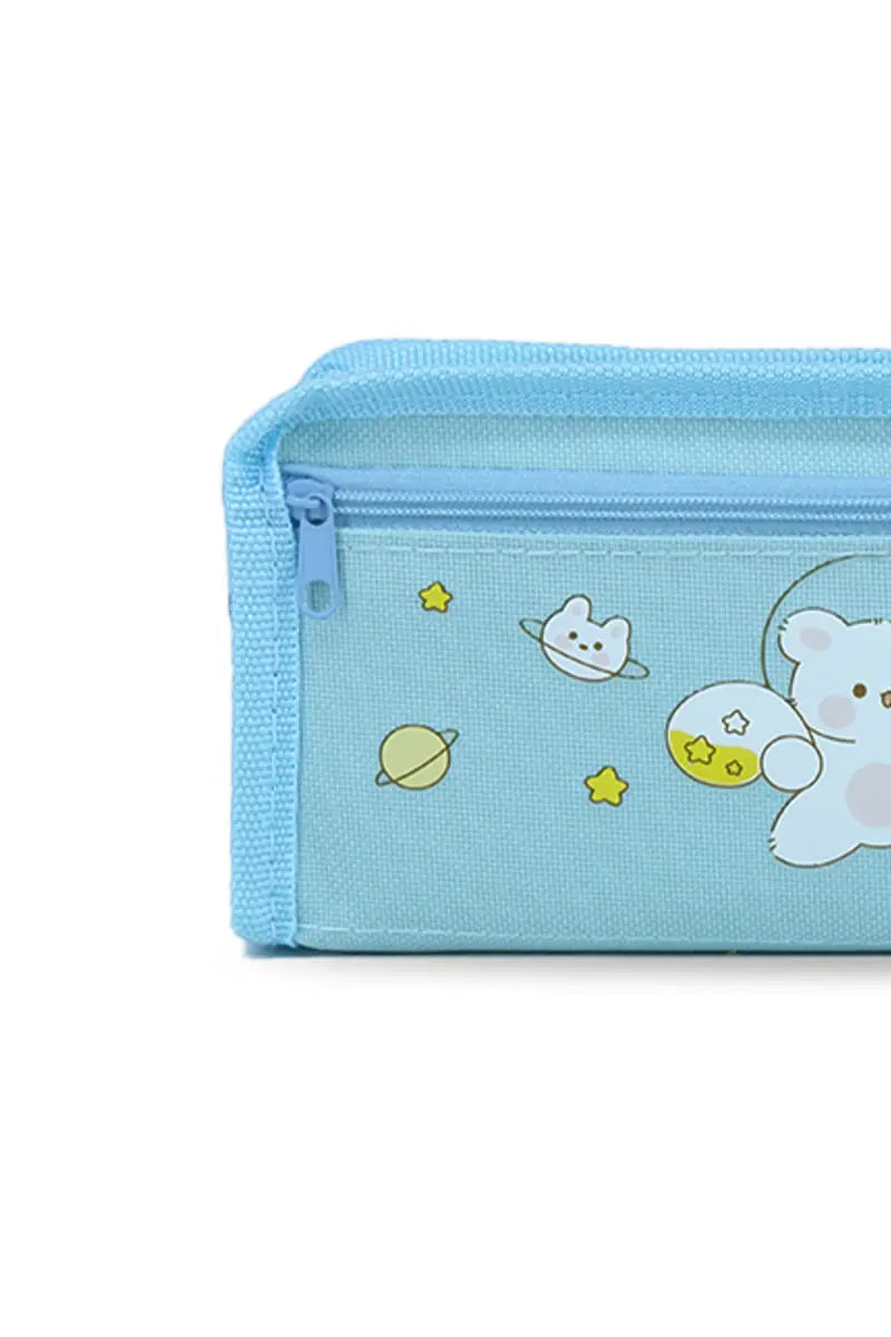 Little Star Cartoon Printed EVA Pencil Pouch - Sky blue