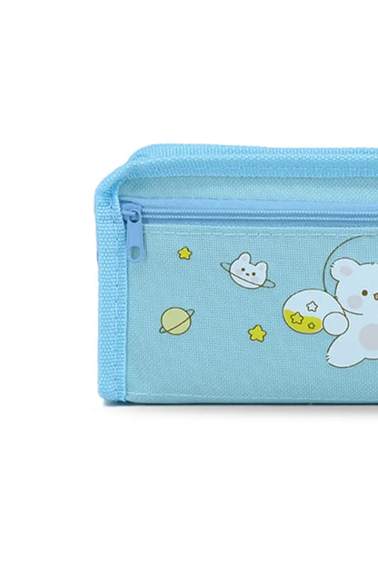 Little Star Cartoon Printed EVA Pencil Pouch - Sky blue