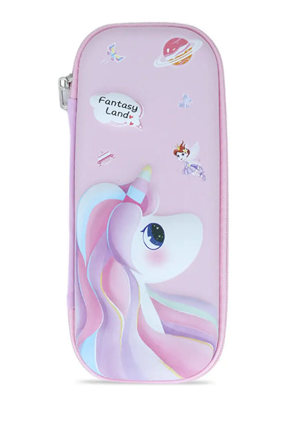 Fantasy Land Unicorn Printed EVA Pencil Pouch - Baby Pink