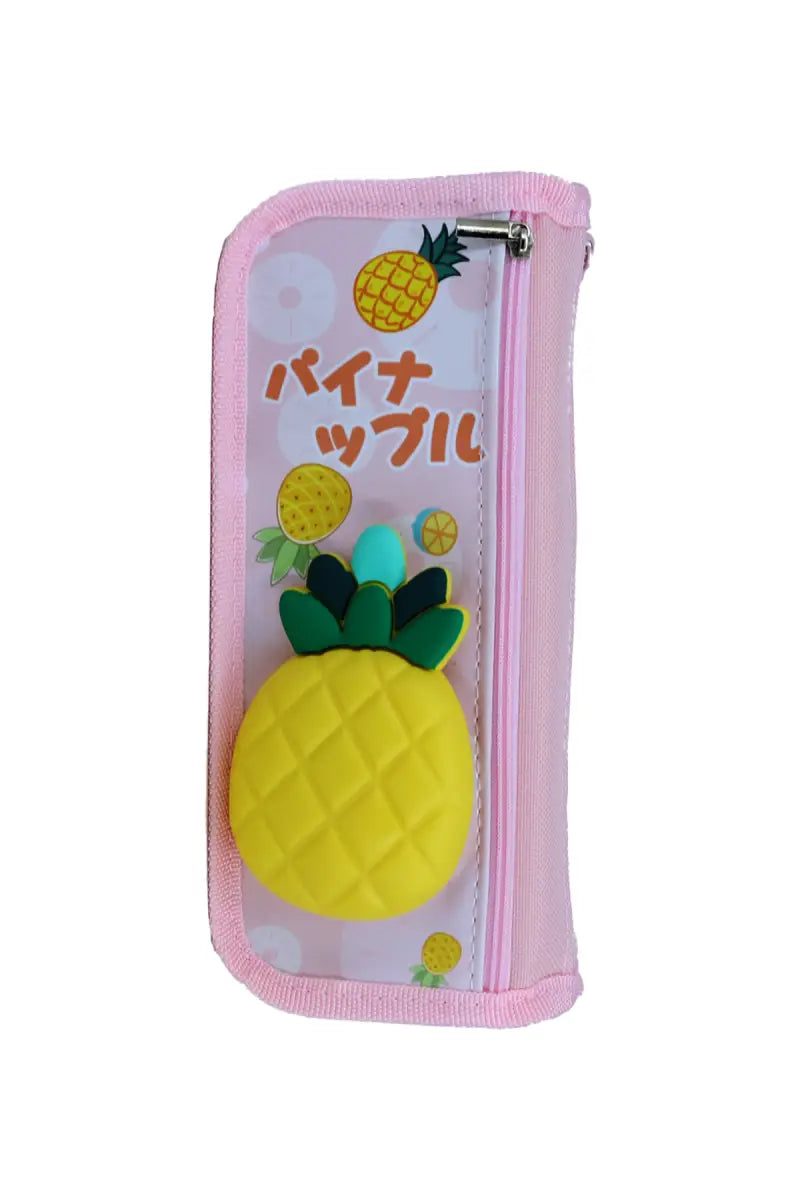 Pinapple Printed Pencil Pouch (Baby Pink)