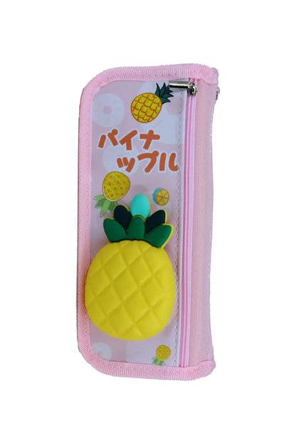 Pinapple Printed Pencil Pouch (Baby Pink)