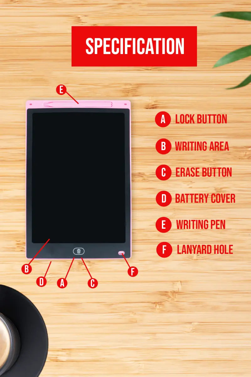 12 Inch LCD Writing Tablet (Pink)