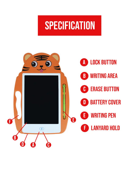 Kitty Designed 9 Inch LCD Writing Tablet for Kids (Orange)