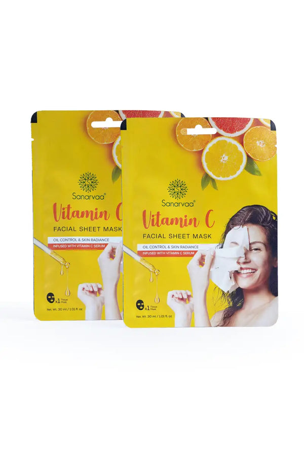 Vitamin C Facial Sheet Mask - Pack of 2