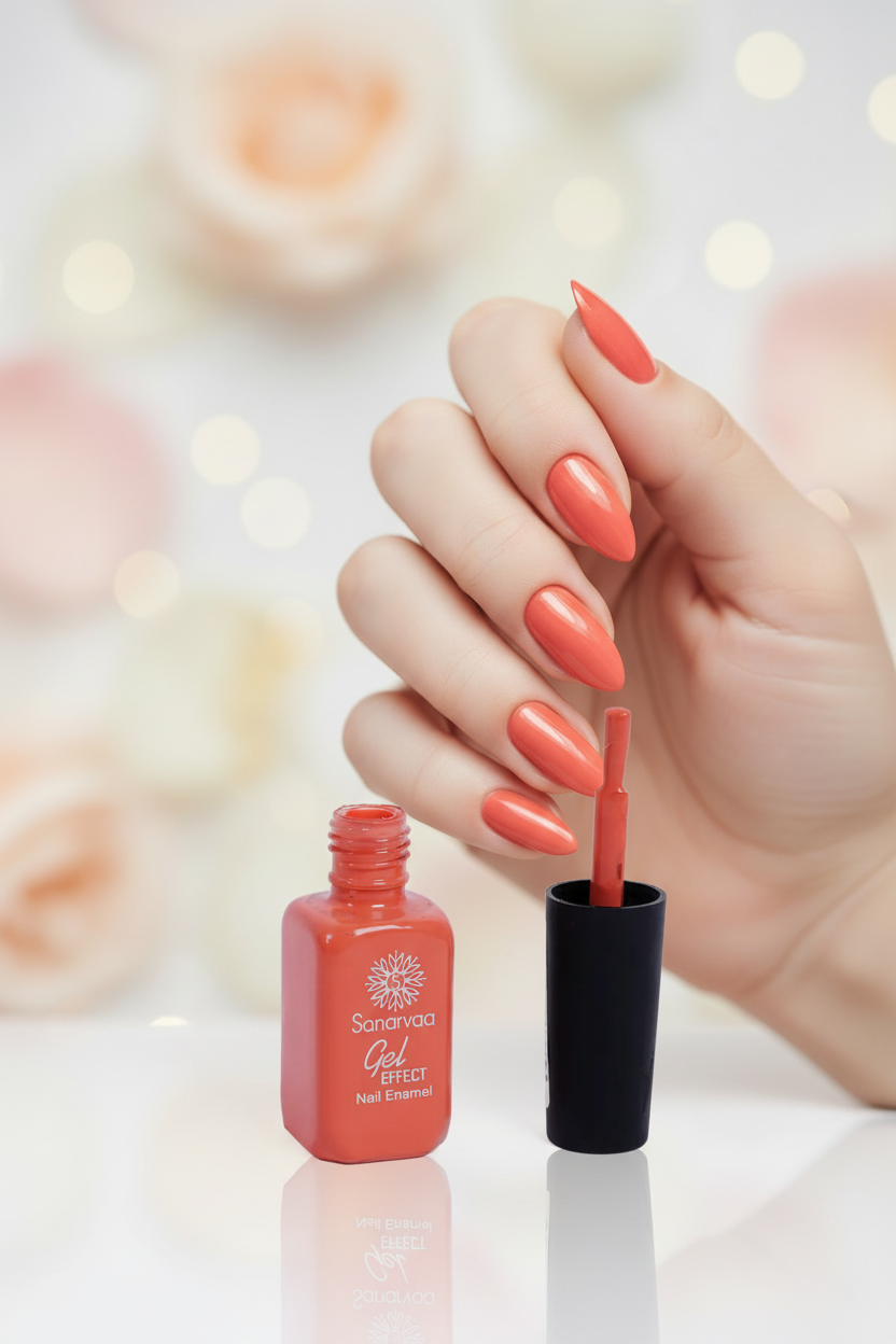 Sanarvaa Nail Polish (Light Orange) - 12ml SUPER