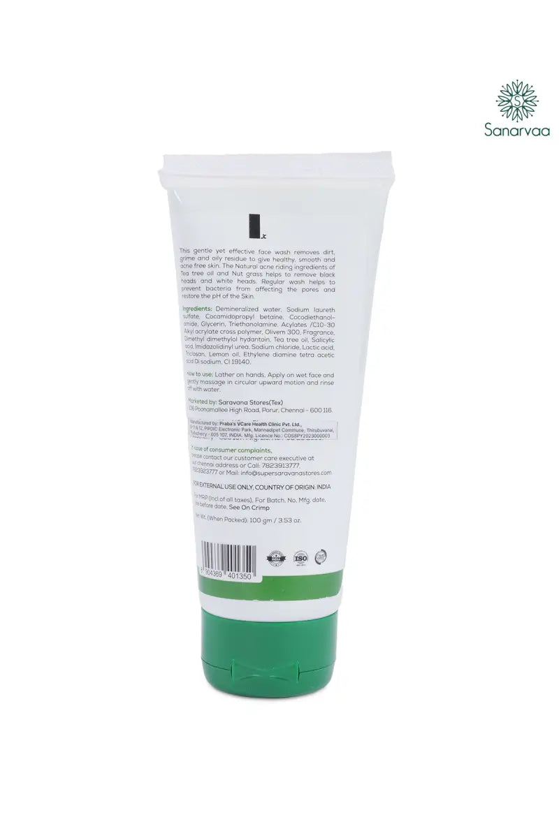 Sanarvaa Tea Tree Face Wash - 100g