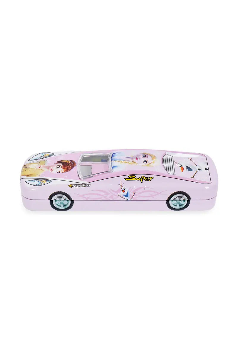 Cartoon Printed Car Shaped Pencil Box (Princess)