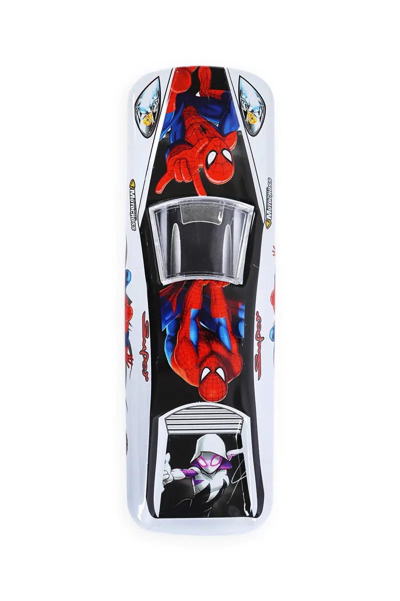 Cartoon Printed Car Shaped Pencil Box (Spider Man)