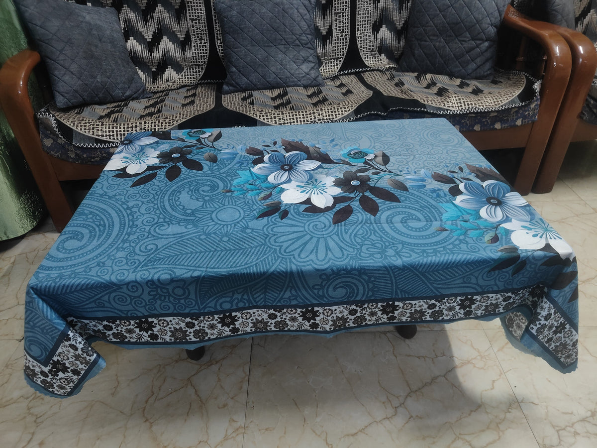Blue Orchid printed cotton table cover in blue - image 14