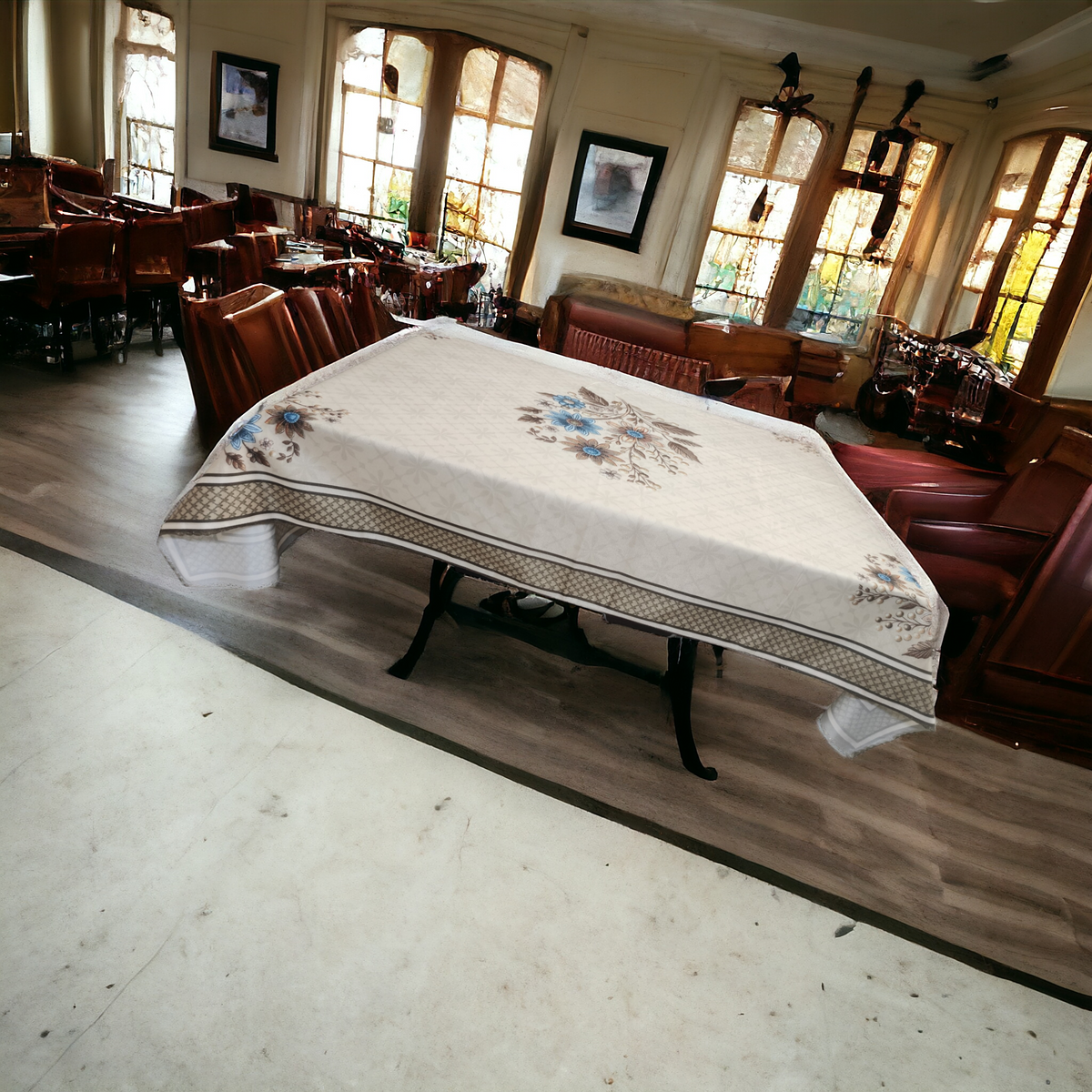 Brown Genda printed cotton table cover in brown - image 10