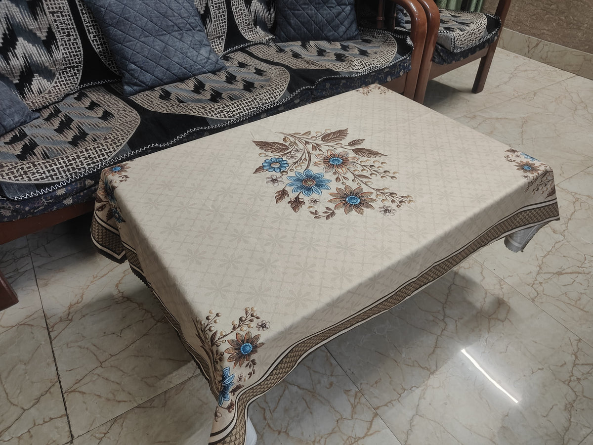 Brown Genda printed cotton table cover in brown - image 5
