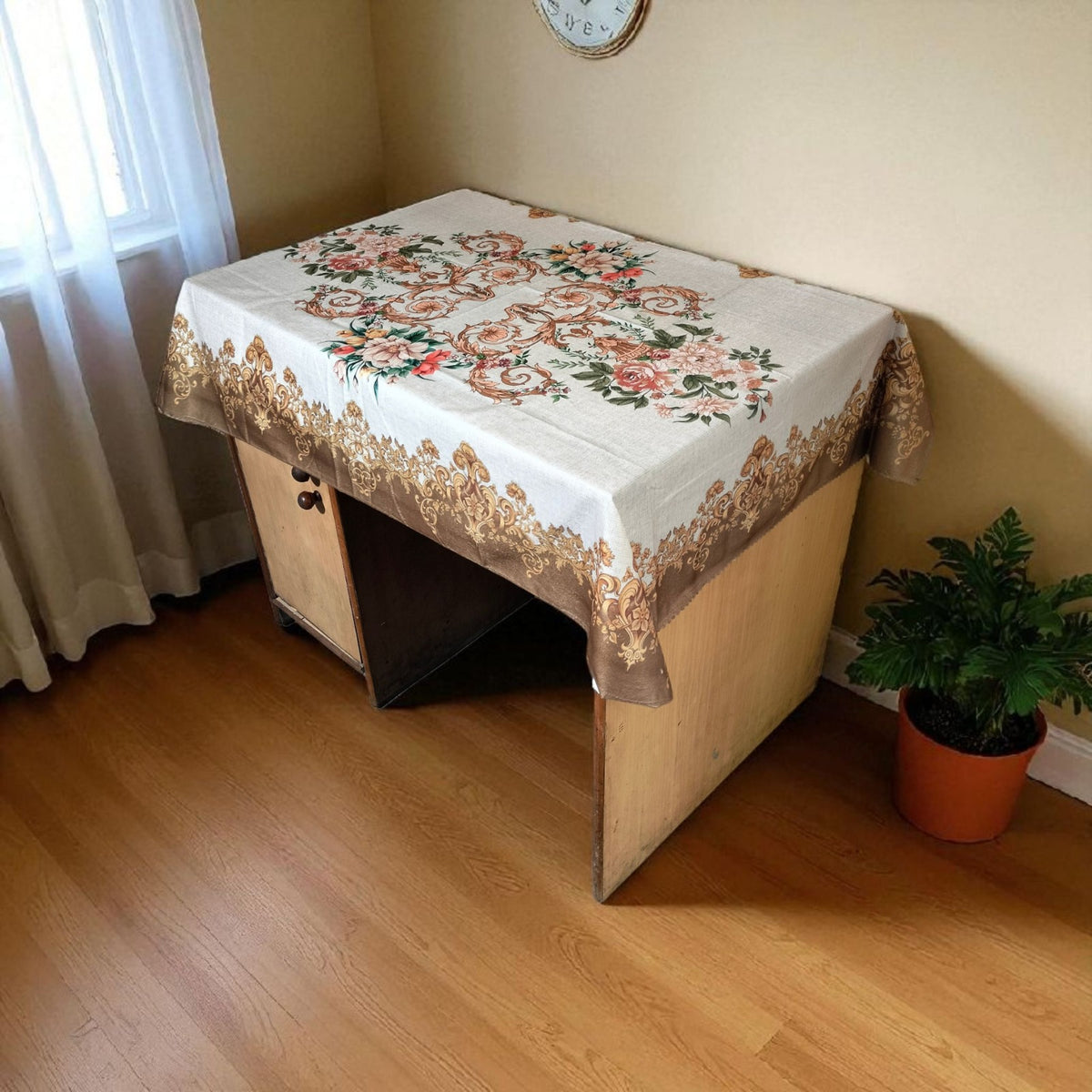 Cream Joomer printed cotton table cover in cream - image 14